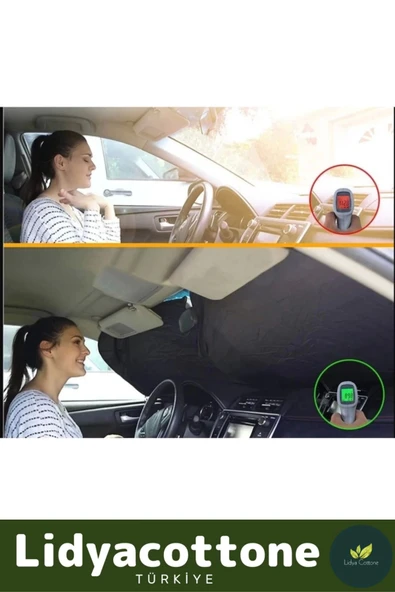 Araba Ön Cam Güneşlik Premium UV Işık Engelleyici Çift Katmanlı Dayanıklı Çantalı Katlanabilir - 2