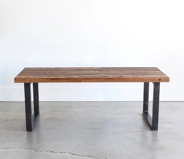 KUZELA  Ahşap Metal Ayaklı Orta Sehpa.