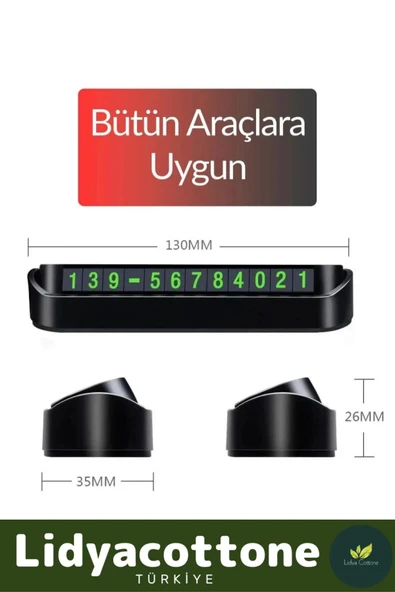 Araç Park Numaratör Telefon Numarası Oto Cam Kartı Torpido Üstü Fosforlu Neon Aç-Kapa - 2