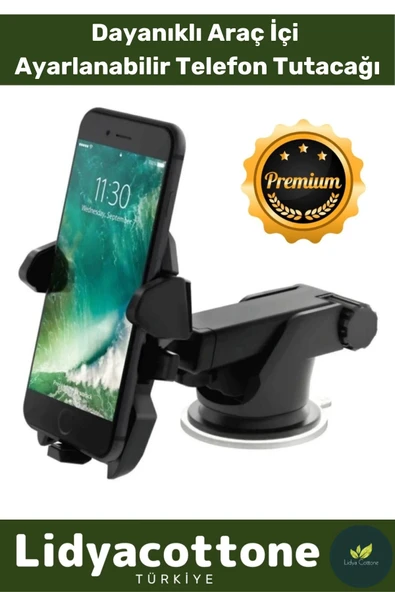 Araba Içi Telefon Tutacağı Premium Uzayabilen Ayarlanabilir Vantuzlu Araç İçi Çok Fonksiyonlu