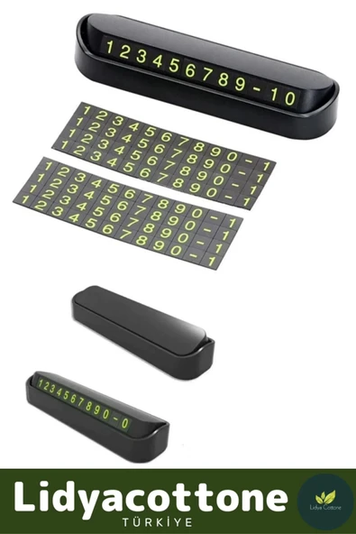 Araç Park Numaratör Telefon Numarası Oto Cam Kartı Torpido Üstü Fosforlu Neon Aç-Kapa - 4