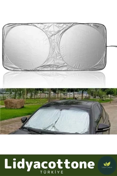 Araba Ön Cam Güneşlik Premium UV Işık Engelleyici Çift Katmanlı Dayanıklı Çantalı Katlanabilir - 3