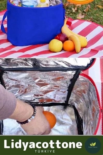 Şık Görünüm Soğuk Sıcak Tutan Isı Yalıtımlı Piknik Kamp Plaj Araç Çantası Termos Çanta 15 Litre - 2