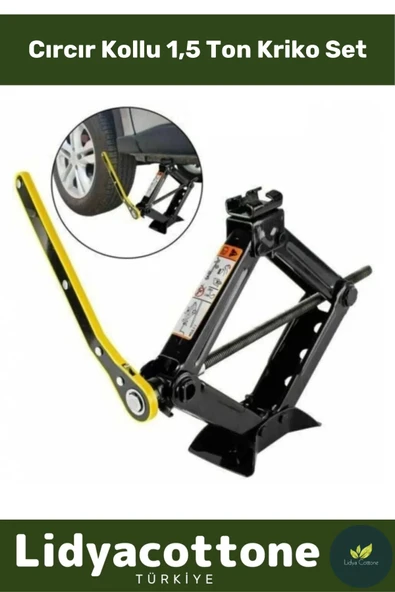 Dayanıklı Anahtarlı Kriko Set Premium Araba Kaldırma Akordiyon Tip Makas Cırcır Kollu 1.5 Ton Bijon