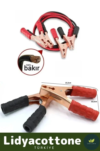 Akü Takviye Kablosu %100 Bakır Kalın Kablo 1200 Amper Kalın Kablo Ve Hızlı Şarj