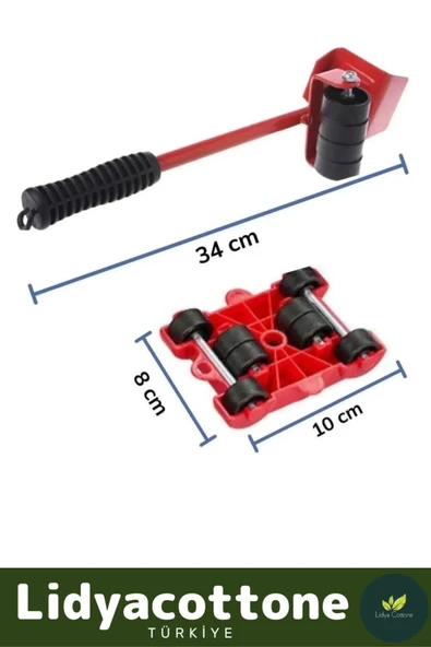 Tekerlekli Mobilya Ağır Beyaz Eşya Kaydırma Aparatı Krikolu Set - 4