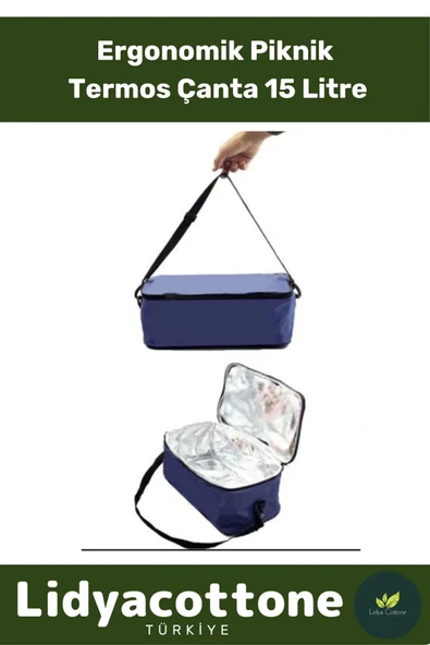 Şık Görünüm Soğuk Sıcak Tutan Isı Yalıtımlı Piknik Kamp Plaj Araç Çantası Termos Çanta 15 Litre