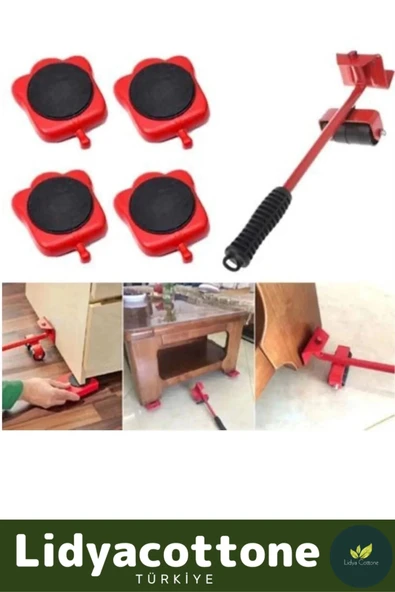 Tekerlekli Mobilya Ağır Beyaz Eşya Kaydırma Aparatı Krikolu Set - 2