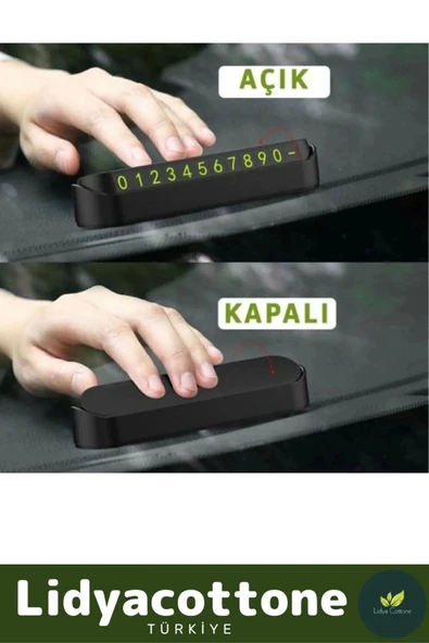 Araç Park Numaratör Telefon Numarası Oto Cam Kartı Torpido Üstü Fosforlu Neon Aç-Kapa - 3
