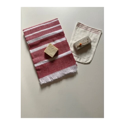 Gelin Hamamı Seti, Premium Peştemal , Ponza Topuk Taşı, Doğal Zeytinyağı Sabun, Kese 4lü Set TdrTR