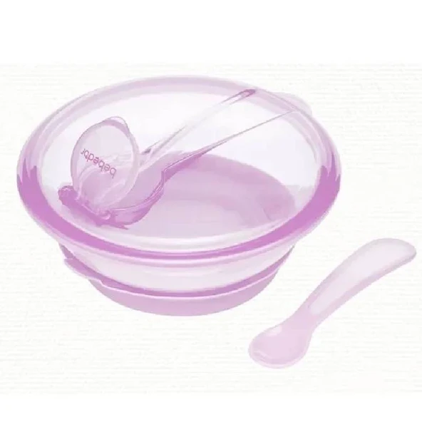 Bebedor Vakumlu Tabak ve Kaşık Pembe - 2