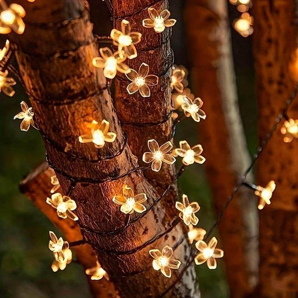 KENPAZAR Solar 5m 50 Led Papatya Gün Işığı 8 Fonksiyonlu