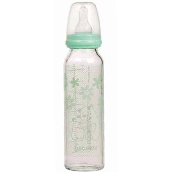 Bebedor Isıya Dayanıklı Cam Biberon 250 ml Yeşil