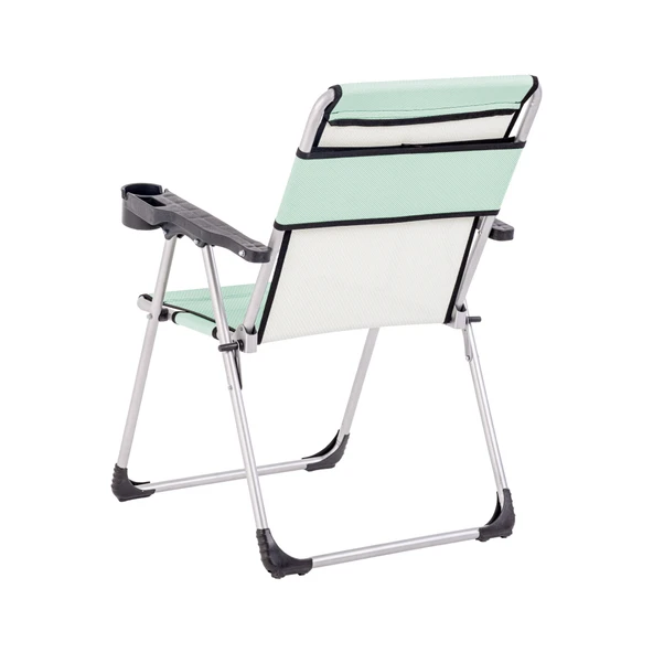 4 Adet Katlanabilir Kamp Sandalyesi ve Masa Seti - Rock - Su Yeşili (A-03) - Resim 4