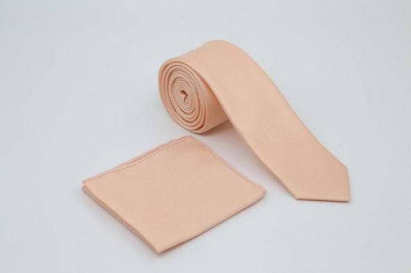 Brianze Somon Kravat Mendil Yaka Çiçeği Set - Resim 3