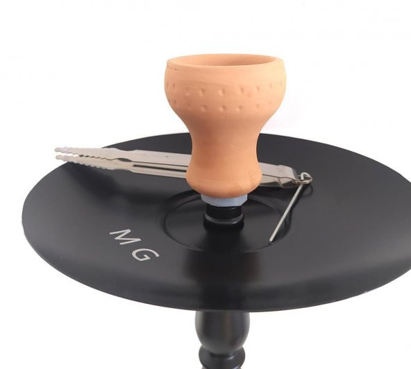 Büyük Boy Kalın Cam Çelik İthal Kilitli Nargile Takımı 9170 - 7