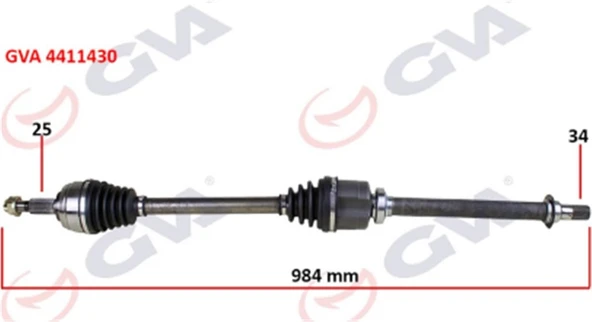Komple Aks Sağ Renault Fluence 09- Megane Iv 1.5 Dci 6 Vites Auto. 984Mm