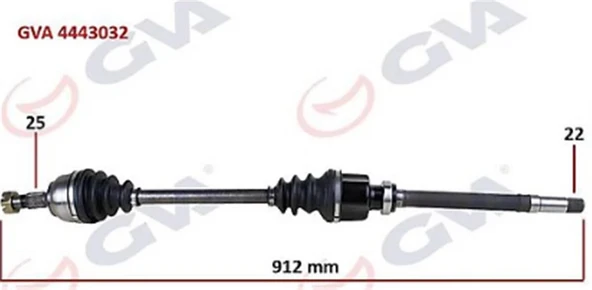 Komple Aks Sağ Peugeot 307 1.4İ Man. 00-07 912Mm