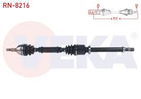 Aks Sag On Uzunluk 911Mm Renault Scenıc Iı 1.6İ 16V - 1.5 Dcı M-T 2003-2009/ Gra