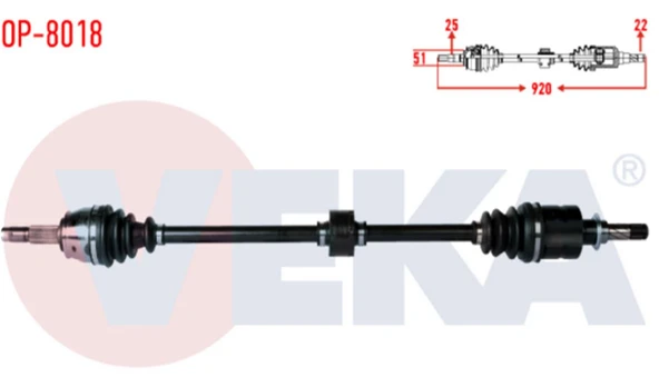 Komple Aks Sag On Uzunluk 920Mm Opel Corsa D 1.3 Cdtı (Dtj) 2006-2014 / Chevrole