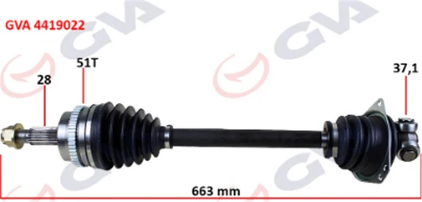 Komple Aks Sol Master 2 2.5 Dci 98-10 Abs Li 51Diş 663Mm