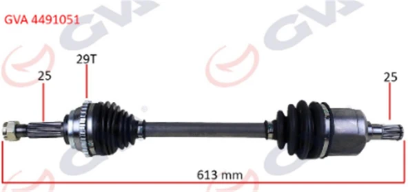 Komple Aks Sol Accent Admıre 1.3-1.5D 03-06 Abs Li 29Diş 613Mm