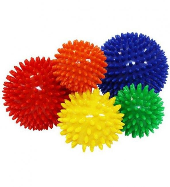 MAXİ EL EGZERSİZ MASAJ VE DUYU TOPU, YUMUŞAK DİKENLİ TOP KIRMIZI RENK 9 CM - Resim 6