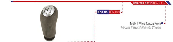 Vites Topuzu Renault Megane Iı 02 Clıo Iıı 04 Dacıa Logan 04 5 İleri-Krom Kapak