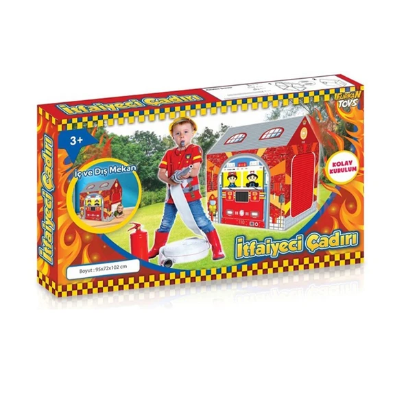 100x68x100 cm İtfaiye Çadırı Oyun Çadırı İç ve Dış Mekan 7560 - 2