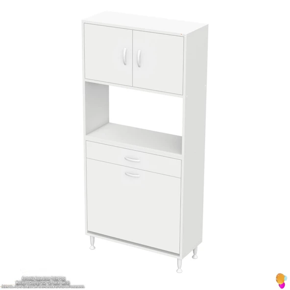 Modilayn ARDA 70x173x32,5 cm 1 Çekmece 2 Göz Sepetli ve 3 Raf Akıllı Dolap ile Dağınıklığa Son - Resim 6