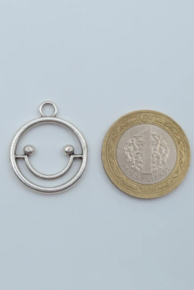 Minimal Gülen Yüz- Smile Gümüş Kaplama Düz Zincir Kolye - Resim 4