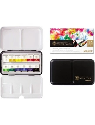 Profesyonel Suluboya Seti 12 Renk (Yarım Tablet) ürün görseli 1