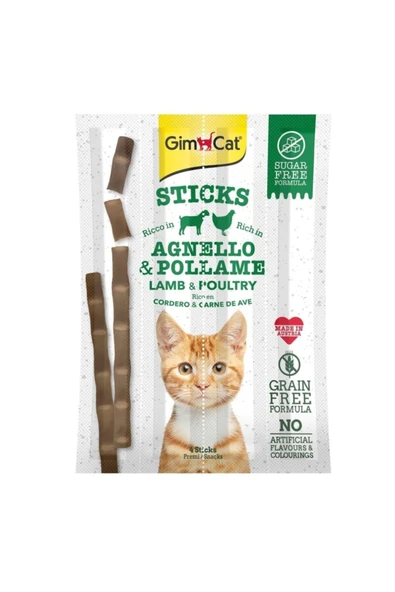 Sticks Kuzulu Ve Tavuklu Tahılsız Kedi Ödül Çubukları 20 gr