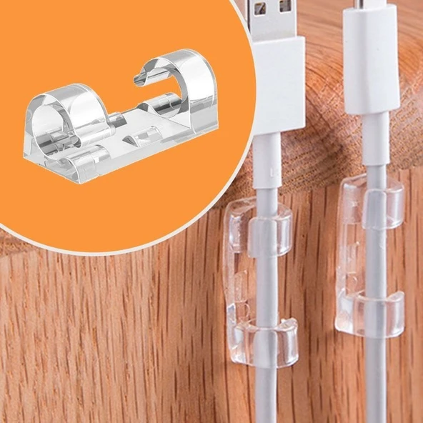 Brokoli Home 40 Adet Kablo Düzenleyici Klips Kablo Sabitleyici Kablo Tutucu Yapışkanlı Klips - 3