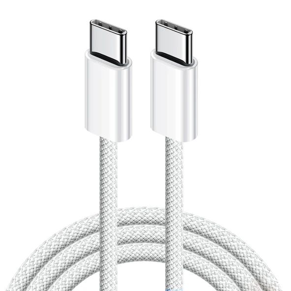 FitPlus IP16K Type-C to Type-C 1mt 60W Örgü Tasarım Hızlı Şarj Kablosu