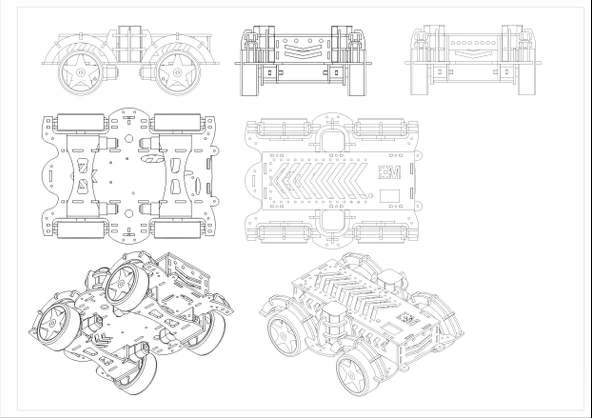 GÖZELER 4WD ROBOT ARAÇ ŞASESİ - Resim 5