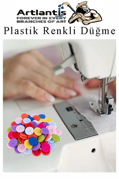Renkli Düğme Plastik 1.8cm 150 li 1 Paket 18 mm Plastik Renkli Düğme Dikiş Parlak Yuvarlak 4 Delikli Düğme Etkinlik Okul - 4