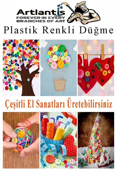 Renkli Düğme Plastik 2.5 cm 100 lü 1 Paket 25mm Plastik Renkli Düğme Dikiş Parlak Yuvarlak 4 Delikli Düğme Etkinlik Okul - 3