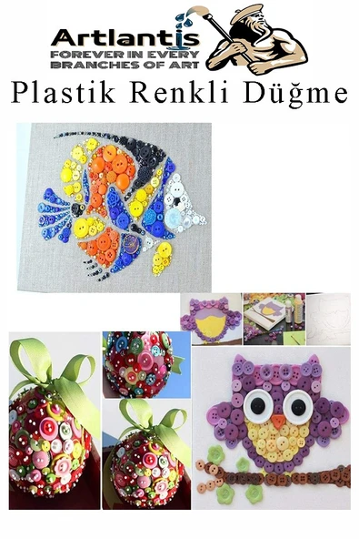 Renkli Düğme Plastik 2.5 cm 50 li 1 Paket 25 mm Plastik Renkli Düğme Dikiş Parlak Yuvarlak 4 Delikli Düğme Etkinlik Okul - 6