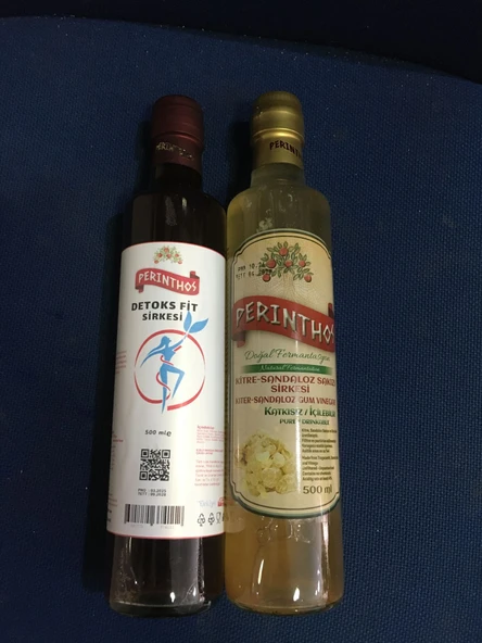 Neşe Natural Perinthos Detoks Fit Sirkesi 500 ml +Kitre-Sandaloz Sakızı Sirkesi 500 ml