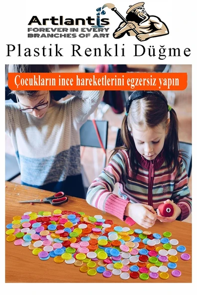 Renkli Düğme Plastik 1.8cm 150 li 1 Paket 18 mm Plastik Renkli Düğme Dikiş Parlak Yuvarlak 4 Delikli Düğme Etkinlik Okul - 3