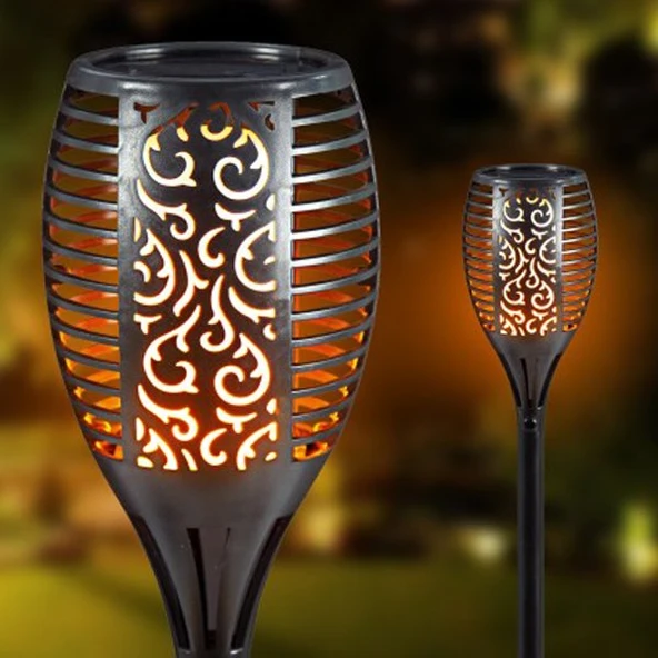 samur parti parti aksesuar & kostüm Alev Efektli Solar Bahçe Lambası (51 cm) Bahçe Aydınlatma