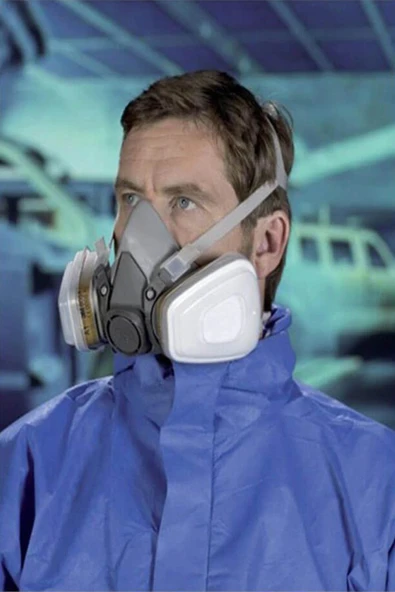 3M 6200 Yarım Yüz Maske –  Solunum Koruyucu, Ayarlanabilir Askılı Endüstriyel Maske - 2