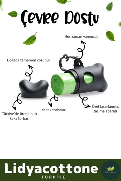 60 Adet Rulo Evcil Hayvan Köpek Dışkı Toplama Kaka Rulosu Torbası Poşeti Kedi Köpek Dışkı Poşet - 2