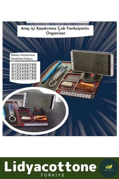Premium Araç Içi Kaydırmaz Torpido Organizeri Numaratör Çizdirmez Çok Fonksiyonlu Araba - 3