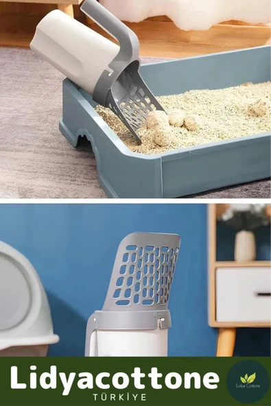 Kedi Kum Temizleme Küreği Premium Pratik A Kalite Elekli Poşet Hazneli Kaka Poşeti Hediyeli - 2