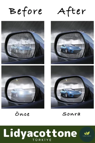2li Universal Araç Uyumlu Oto Dikiz Aynası Filmi Yağmur Cam Film Araba Buğu Önleyici - 5