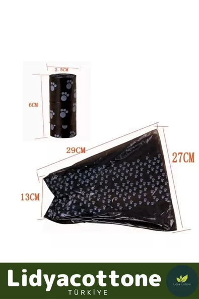 60 Adet Rulo Evcil Hayvan Köpek Dışkı Toplama Kaka Rulosu Torbası Poşeti Kedi Köpek Dışkı Poşet - 3