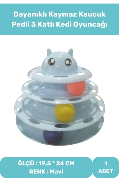 3 Katlı Kedi Oyuncağı Tower Of Tracks Dayanıklı Kaymaz Kauçuk Pedli