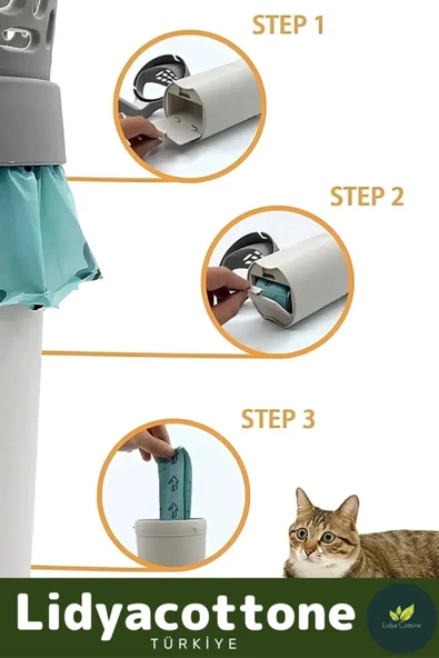 Kedi Kum Temizleme Küreği Premium Pratik A Kalite Elekli Poşet Hazneli Kaka Poşeti Hediyeli - 5